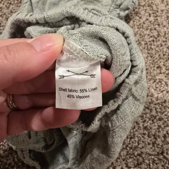 Toddler Girl Rylee + Cru Green Linen Blend One Piece Romper Outfit | Size 2-3Y - Picture 9 of 9